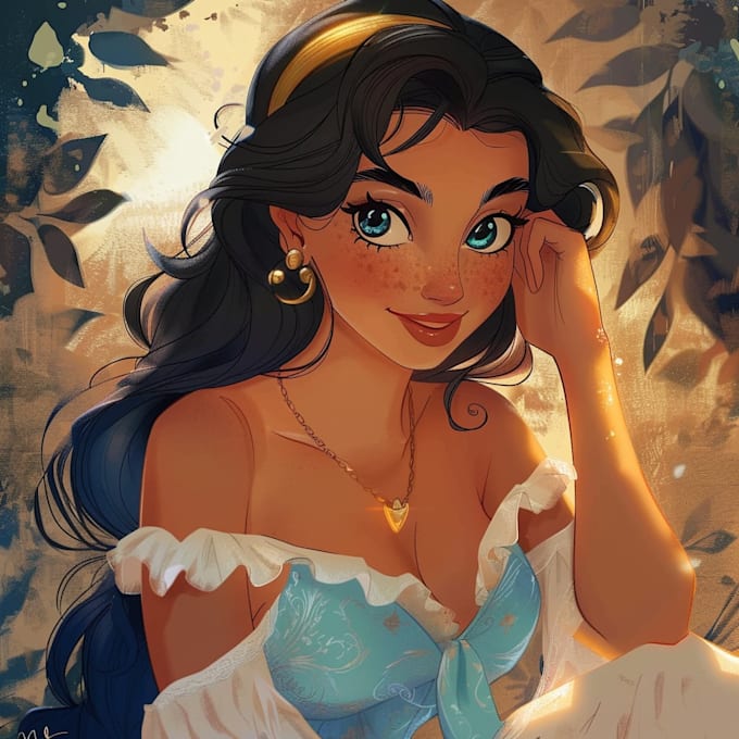 do cute disney cartoon portrait