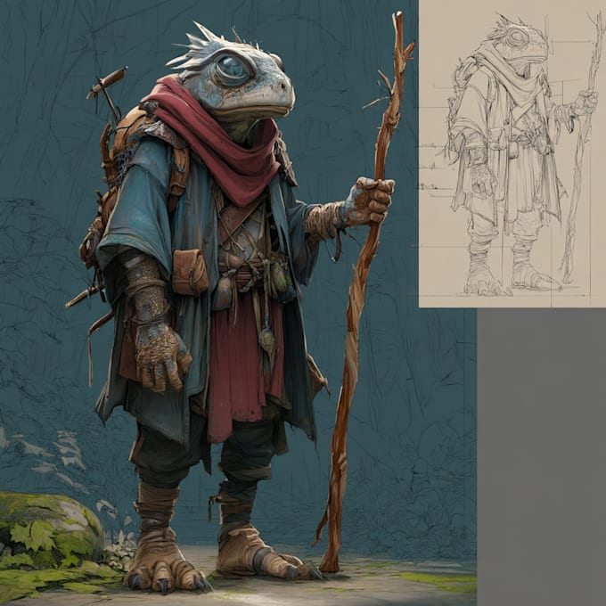 create character art and creature concept art in