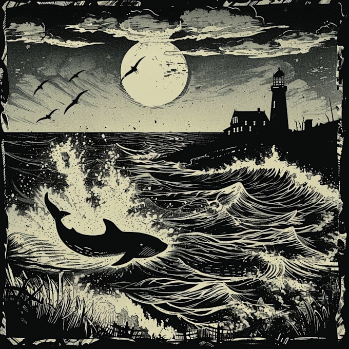 create stunning linocut or woodcut style illustrations