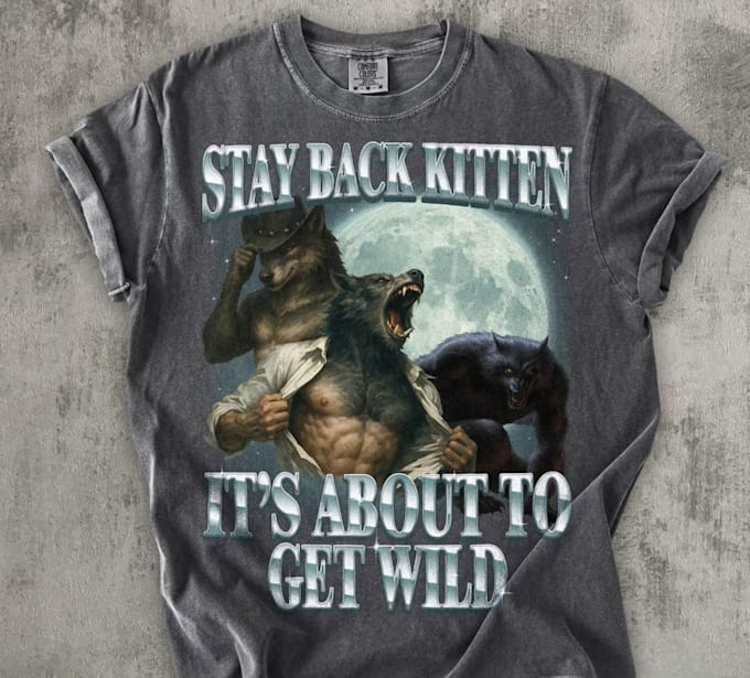 do retro t shirt werewolf logo design