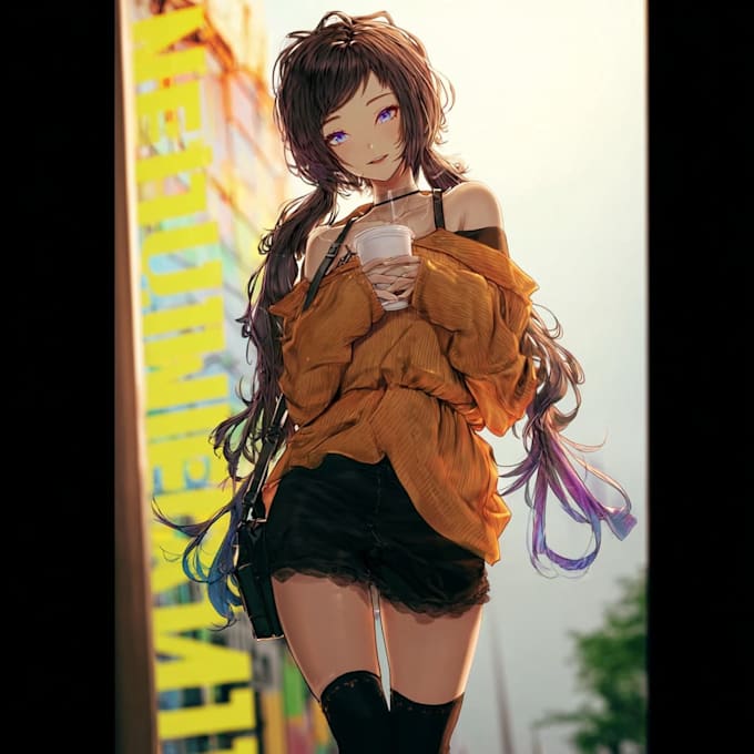 make anime drawing with anime art style character