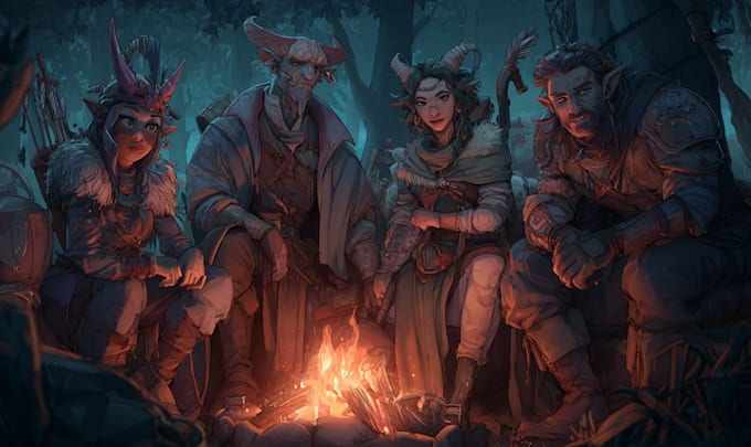 draw fantasy character or design for dnd illustration