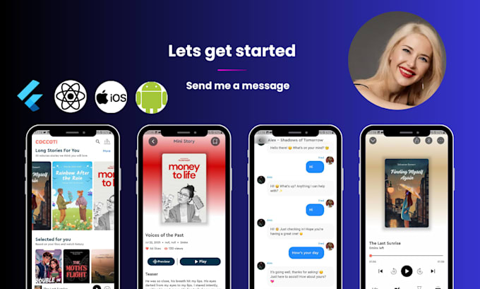 develop flutter, react native, swift app, ai mobile app