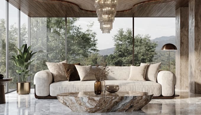 3d modelling, interior design and realistic 3d rendering