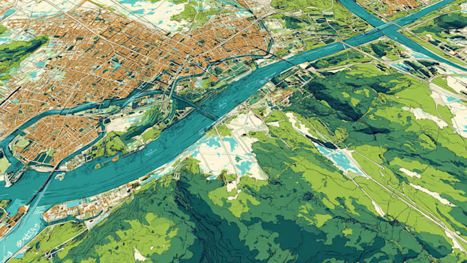 design printable custom vector maps of any area