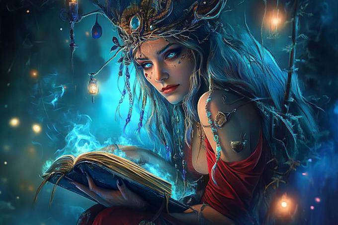 draw fantasy anime character with powerful aura