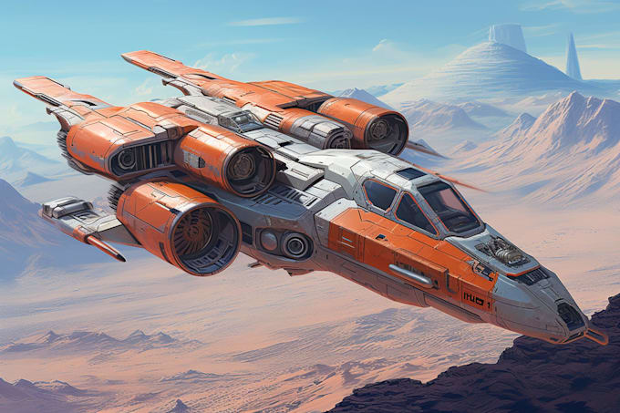 design spaceship, sci fi illustration