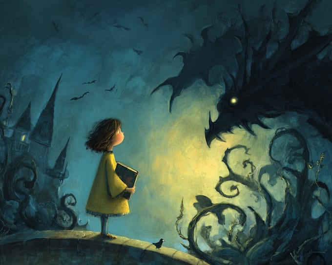 create magical children book illustrations