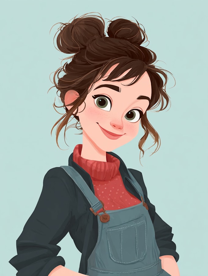 draw cartoon portrait in disney cartoon illustration