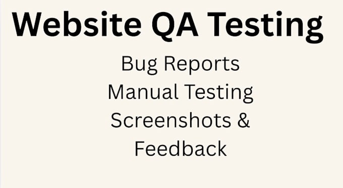 test your website for bugs and usability