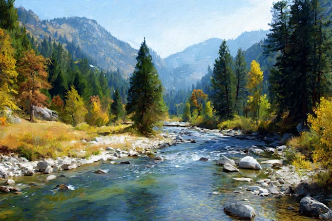 paint landscape in oil painting