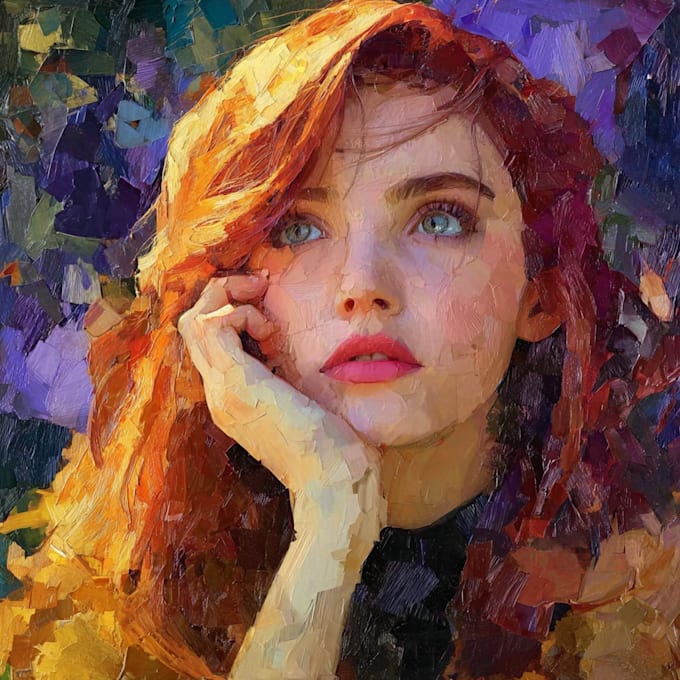 draw a printable, realistic digital oil painting art