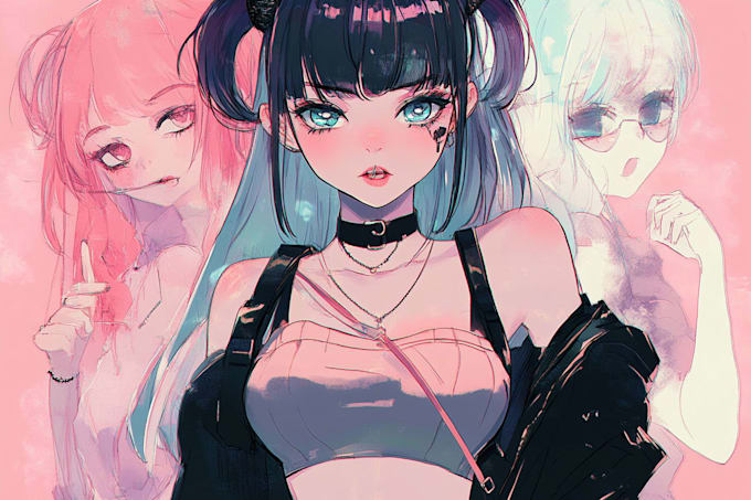 draw anime illustration with cinematic composition