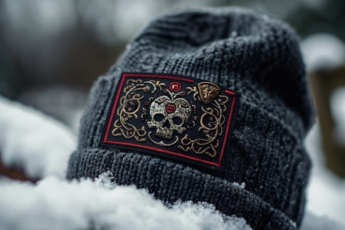 do unique hat patch design for cap beanie badge logo