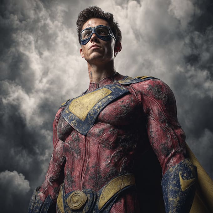 create cinematic superhero artwork
