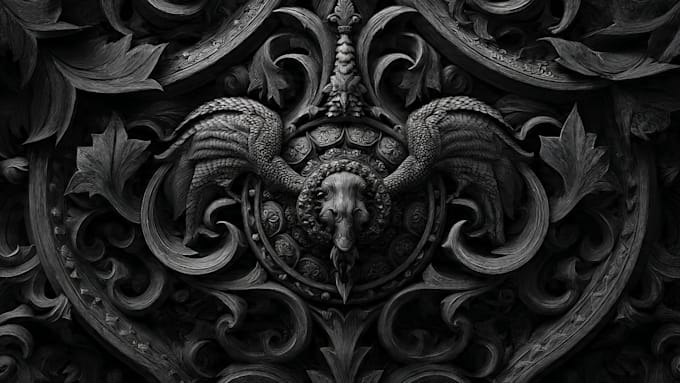create detailed dark art illustrations for bands and merch