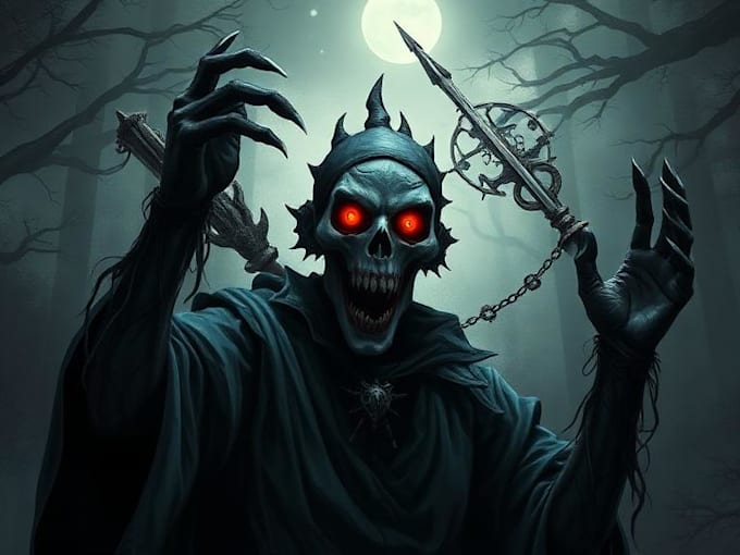 create a creepy fantasy horror character