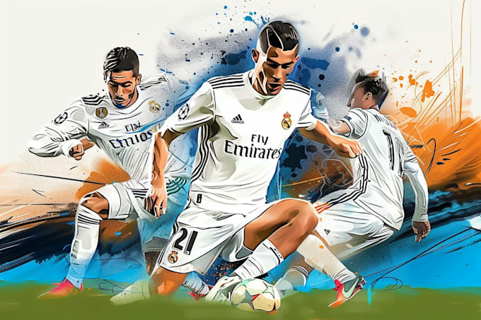 draw unique illustration football player or sport player