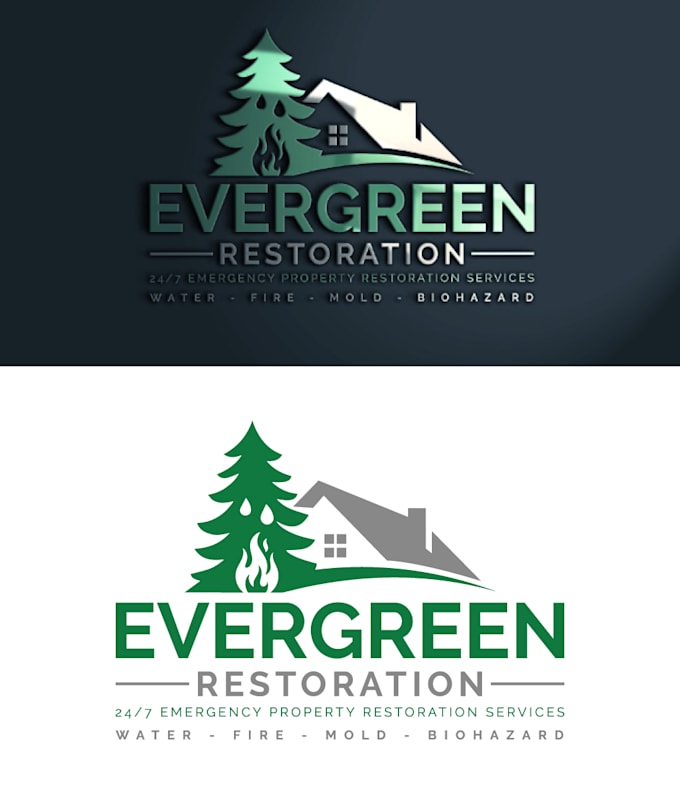 make elegant, property restoration services logo design