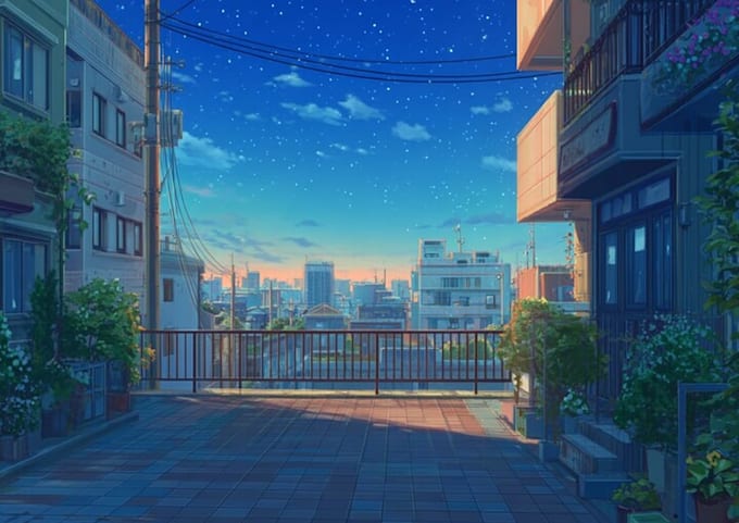 draw anime vtuber streaming background art illustration
