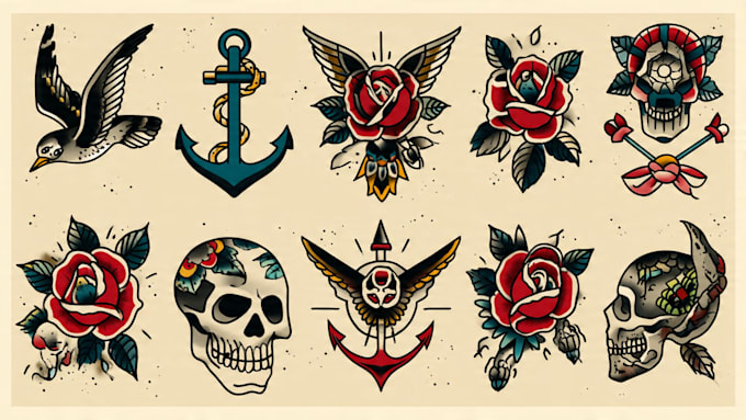 make old school style tattoo design