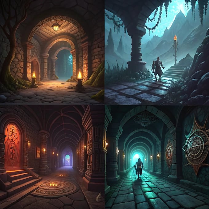 create warcraft fantasy dungeons and dragons illustrations