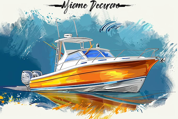 draw your boat into vector illustration