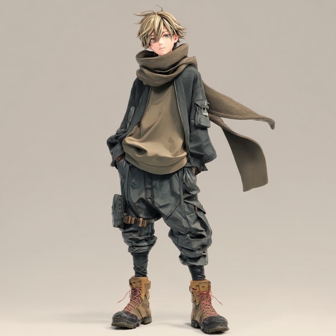 create original anime character sheet or reference for