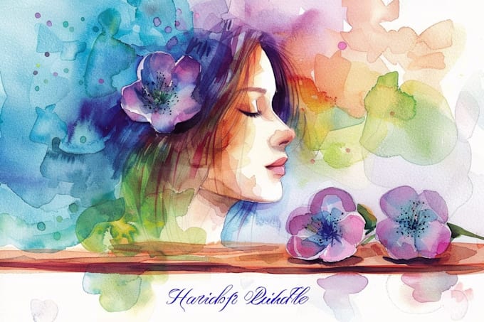 make watercolor for illustration and clipart