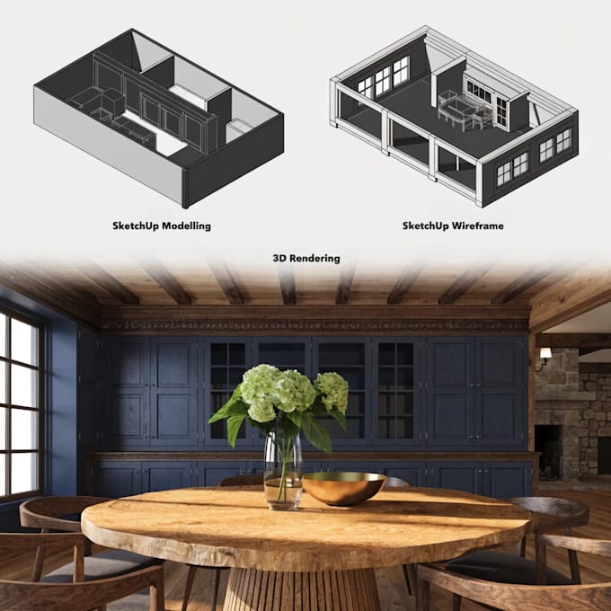 Create interior design sketchup modelling and 3d renderings by ...