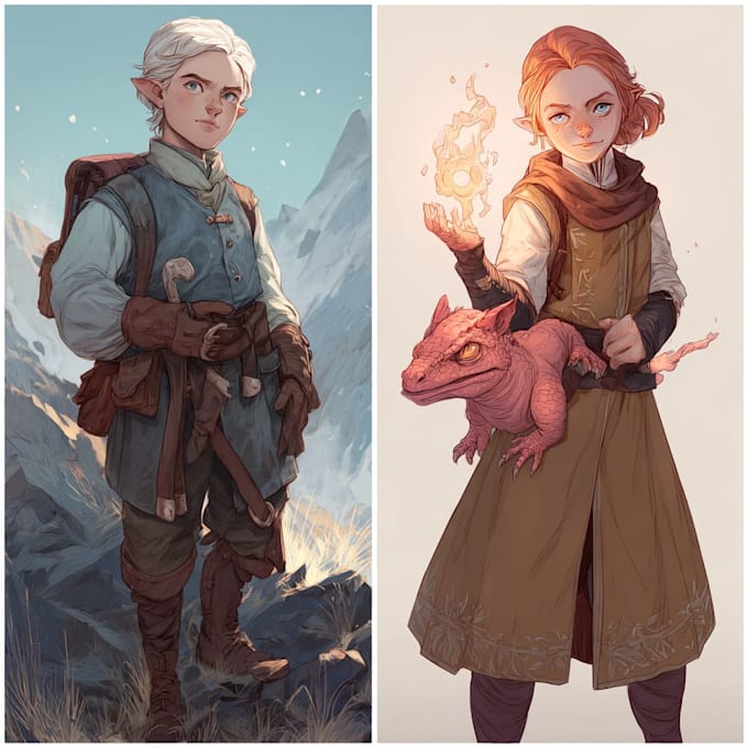 Draw dnd character art, fantasy illustration or concept art by ...