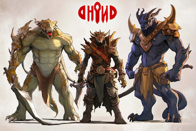 illustrate warrior knight fantasy character
