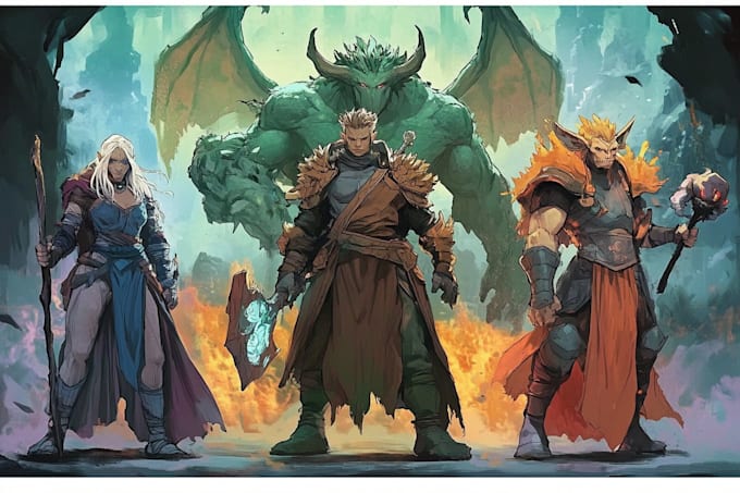 draw fantasy character with glowing aura