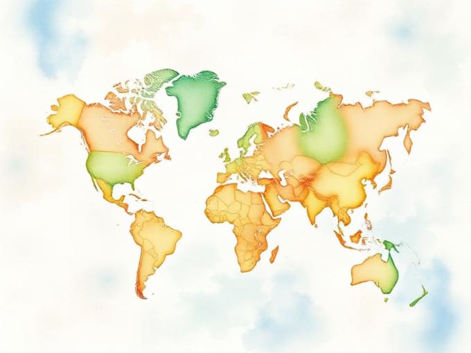create dreamy map in watercolor style