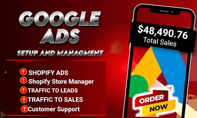 fix google ads, setup ppc ads, shopify promotion to increase shopify sales