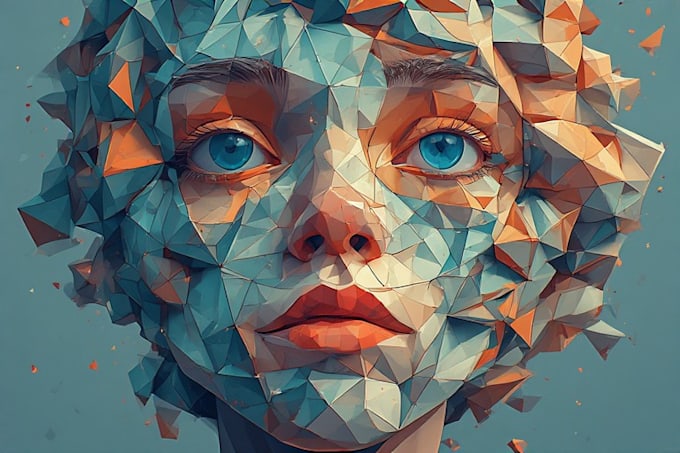 design unique geometric low poly for you