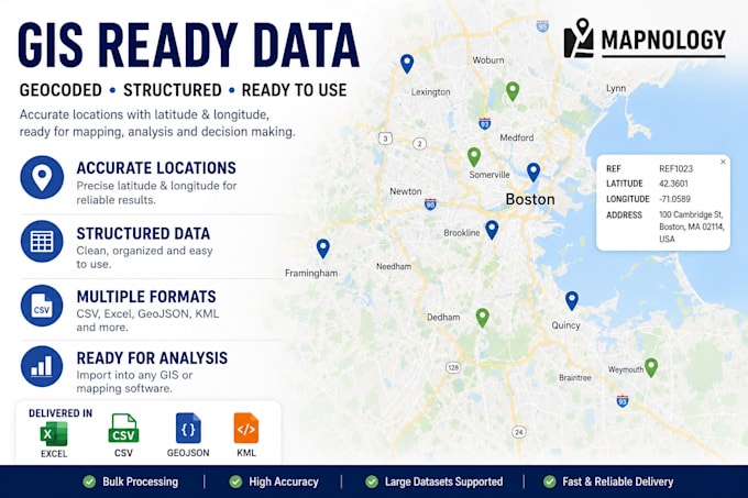 geocode excel or CSV address data for gis