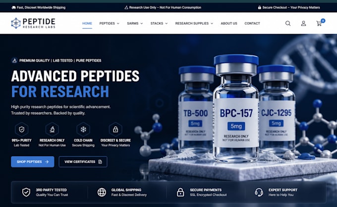 build biotech website peptide website sarms peptide research peptide store