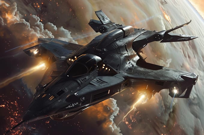 epic sci fi spaceship art