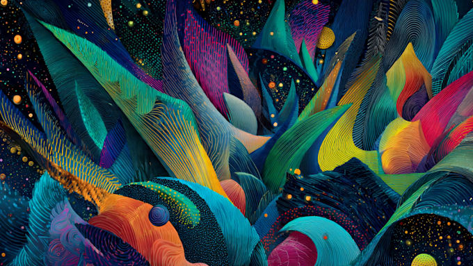 create surreal, psychedelic, abstract art
