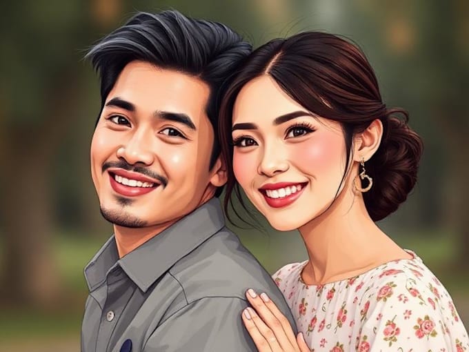 paint gorgeous couple portrait