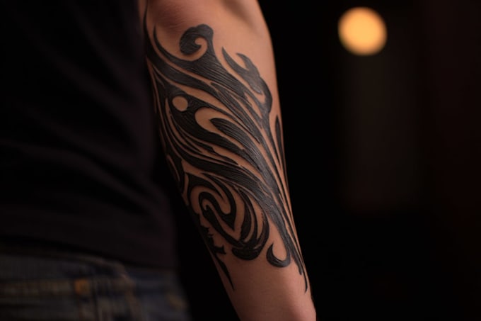 custom an abstract black tattoo design