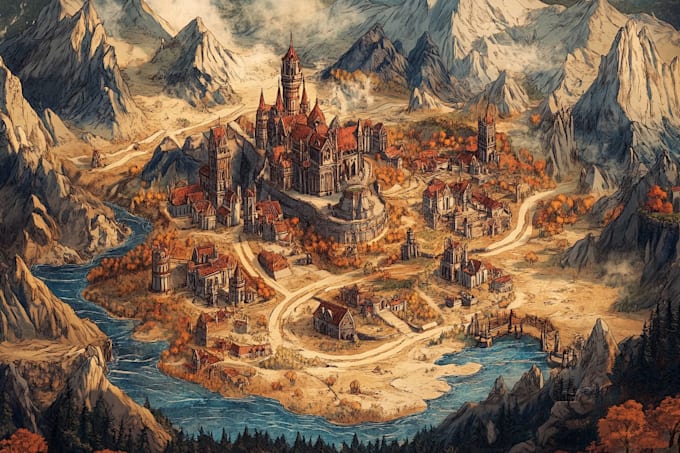 design a unique vector map, realistic or fantasy