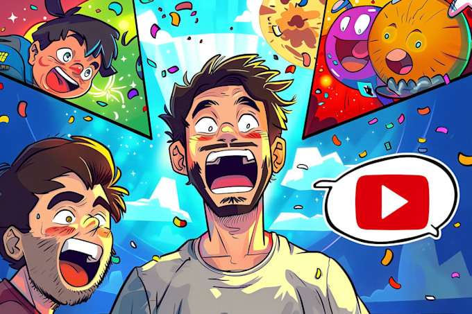 draw youtube cartoon thumbnails