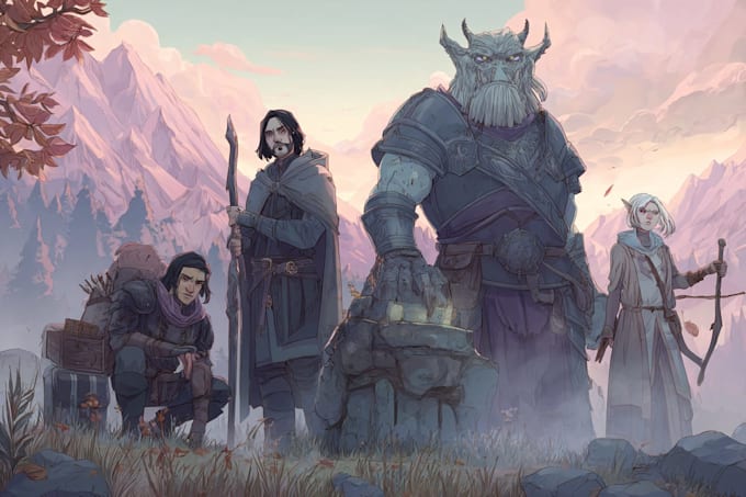 draw dnd character art or fantasy character commission