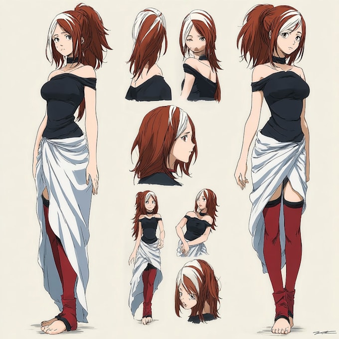 design anime character expression sheet