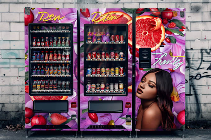 design a unique vending machine wrap