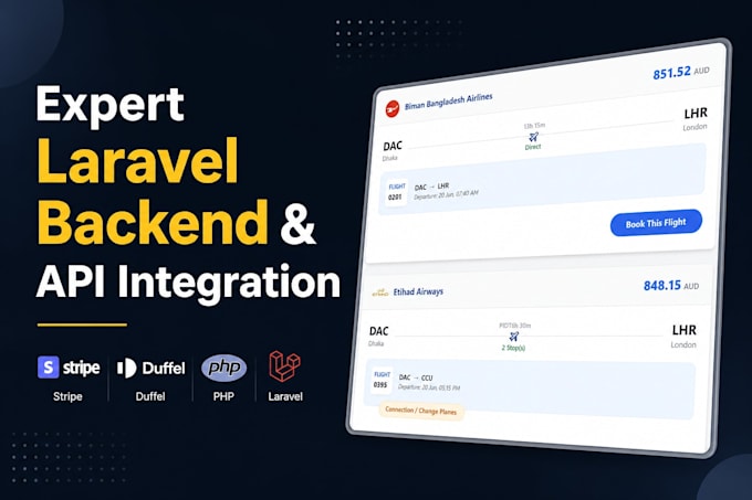 develop scalable laravel backend and integrate any rest API