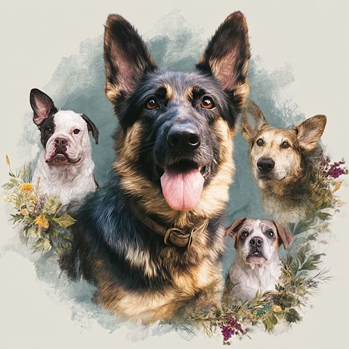 draw memorial pet portrait from photo