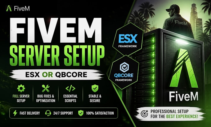 fully setup your fivem server with esx or qbcore